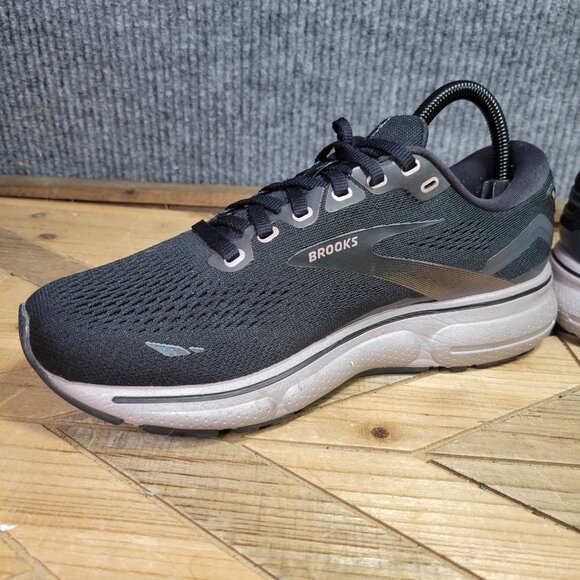 Brooks Ghost 15 Womens Size 8D WIDE Black Silver Athletic Running Shoes Sneakers - Picture 5 of 11